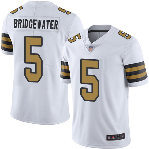 Men New Orleans Saints Limited White Teddy Bridgewater Jersey NFL Football #5 Rush Vapor Jersey